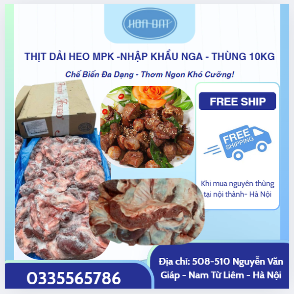 THỊT DẢI HEO MPK -NHẬP KHẨU NGA - THÙNG 10KG
