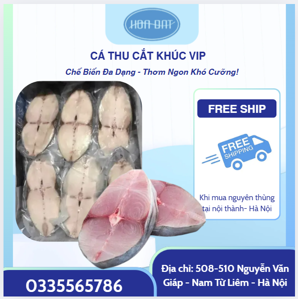 Cá Thu Phấn cắt khúc hàng Vip1 đóng túi rời