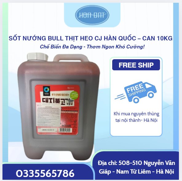 SỐT NƯỚNG BULL THỊT HEO CJ HÀN QUỐC – CAN 10KG