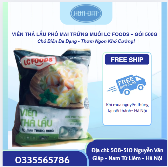 Viên thả lẩu phomai trứng muối LC foods gói 500g