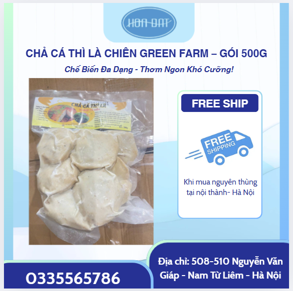 CHẢ CÁ BIỂN GREEN FARM TÚI 500GR -MẪU MỚI