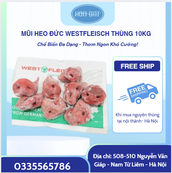 MŨI HEO ĐỨC WESTFLEISCH THÙNG 10KG