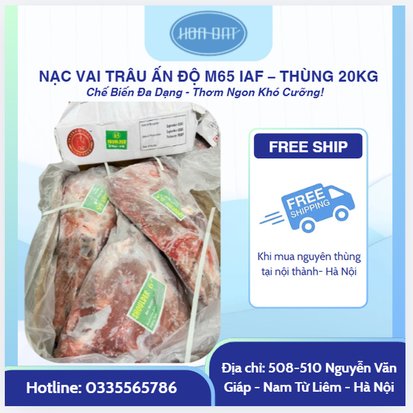 NẠC VAI TRÂU ẤN ĐỘ M65 IAF – THÙNG 20KG