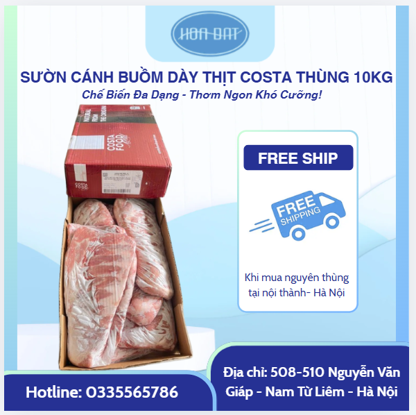 SƯỜN CÁNH BUỒM DÀY THỊT COSTA THÙNG 10KG
