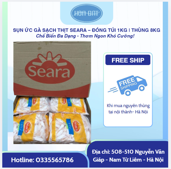 SỤN ỨC GÀ SẠCH THỊT SEARA – ĐÓNG TÚI 1KG | THÙNG 8KG