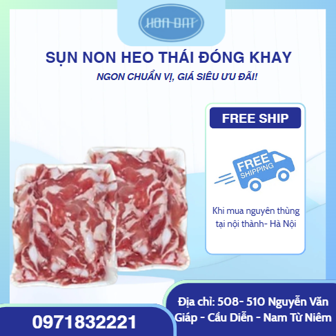 Sụn non heo thái đóng khay hút chân không 1kg