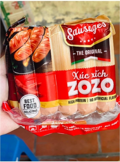 Xúc xích Zozo gói 500g (  loại 10 cái ngắn)