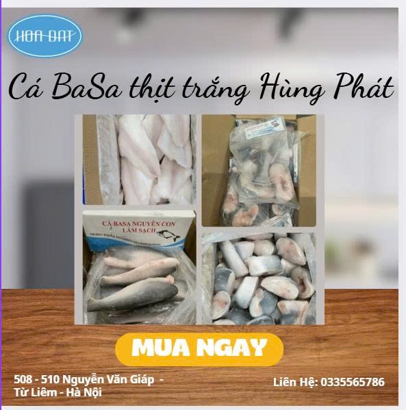 Cá Basa thịt trắng Hùng Phát- Nguyên con , File , cắt khúc