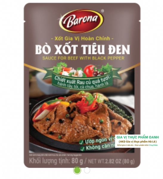 (Set 5/2,5-3kg thịt) Gia vị hoàn chỉnh BÒ XỐT TIÊU ĐEN Barona (80gr)
