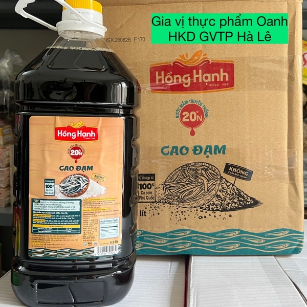 Nước mắm Hồng Hạnh 20 độ 4,9L (Thùng 2)