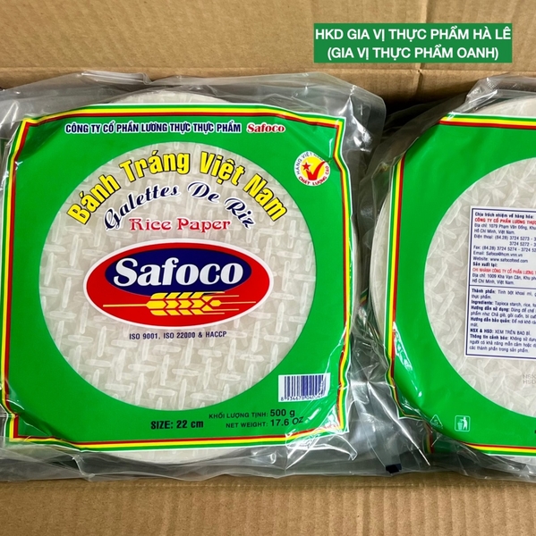 (Thùng 10) Bánh tráng size 22cm, 500gr Safoco