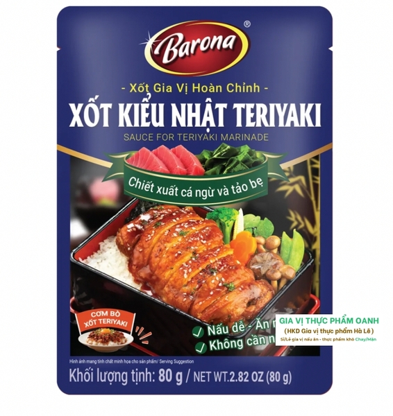 (Set 5/2,5-3kg thịt)  Gia vị hoàn chỉnh XỐT KIỂU NHẬT TERIYAKI Barona (80gr)