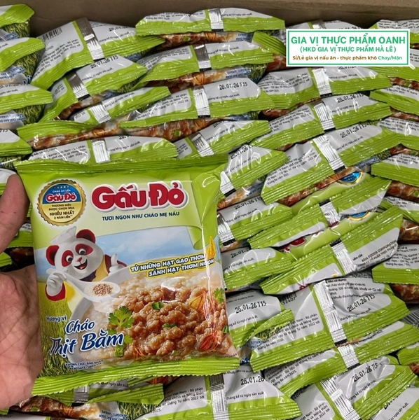 (Thùng 50) Cháo thịt bằm Gấu Đỏ (50gr)
