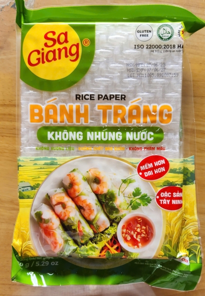 (Thùng 50) BÁNH TRÁNG KHÔNG NHÚNG NƯỚC Sa Giang (150gr)