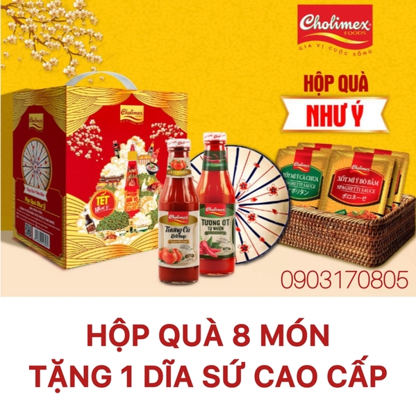 (Thùng 6 hộp) Hộp quà tết Cholimex NHƯ Ý 8 món 2026