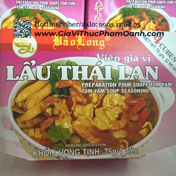 (Set 6) Viên gia vị LẨU THÁI Bảo Long (75gr)