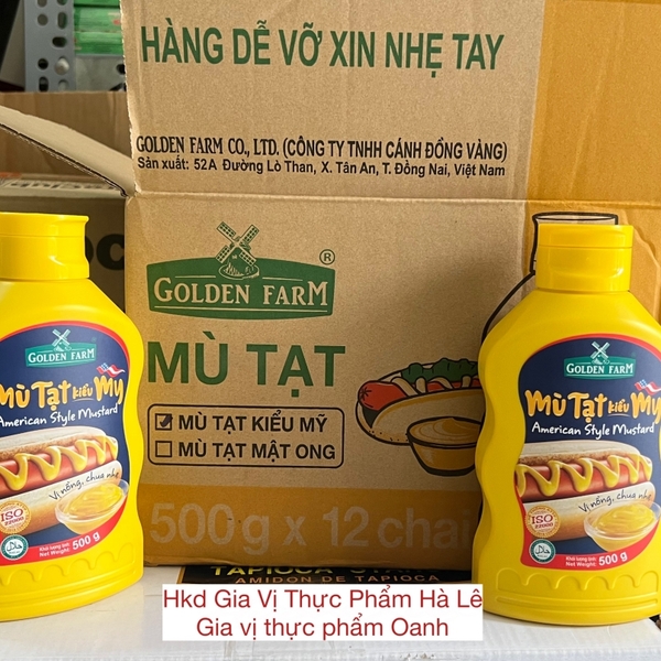 (Thùng 12) Xốt Mù Tạt Mỹ - Golden Farm (500 g)