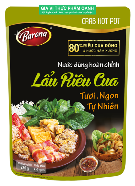 Nước dùng hoàn chỉnh Lẩu riêu cua Barona (230gr)
