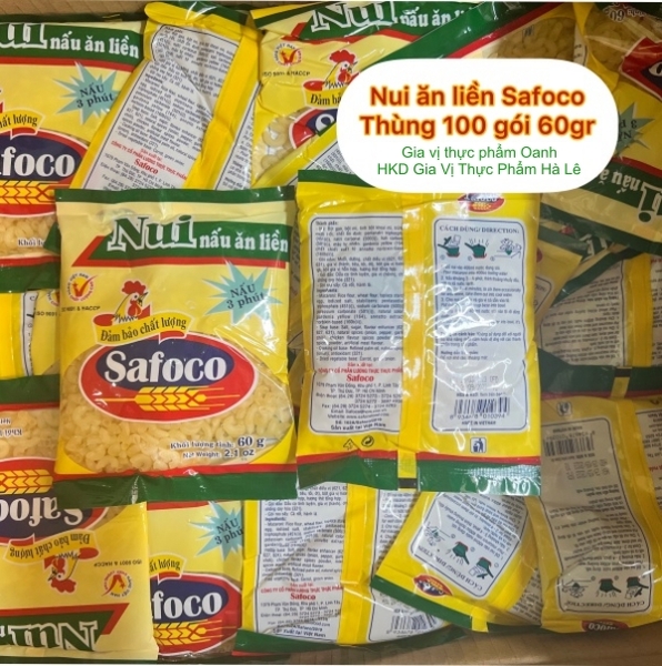 (Thùng 100) Nui ăn liền(60gr) Safoco
