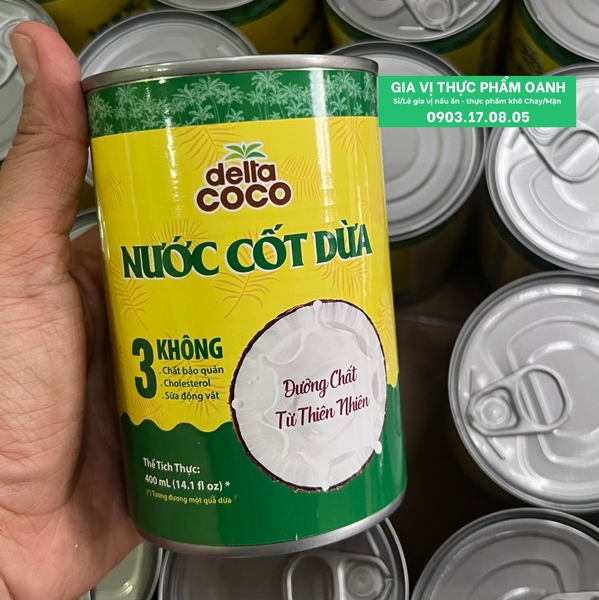 (Thùng 24) Nước cốt dừa Delta Coco (400gr)