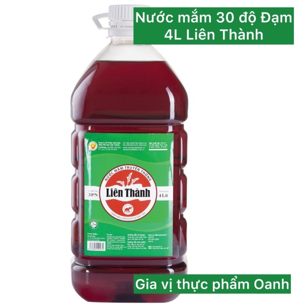 [30 ĐỘ ĐẠM] Nước mắm Liên Thành (Bình 4L) (Thùng 4  bình )- 0903170805