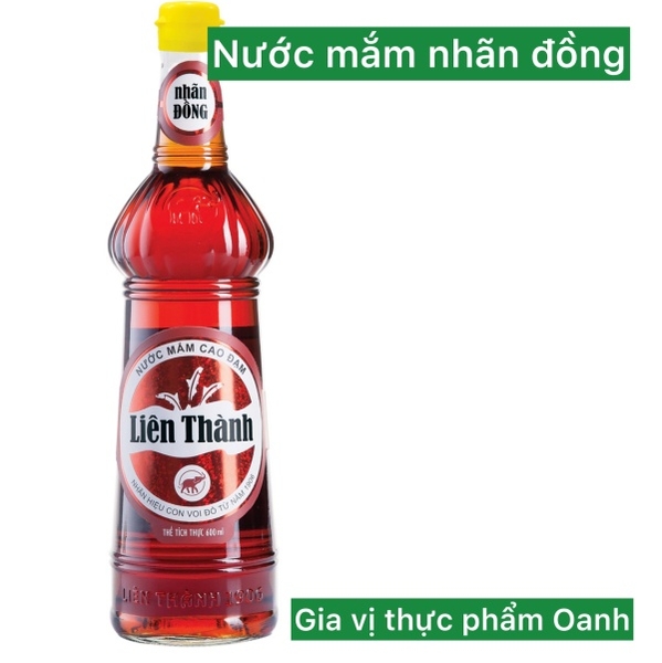 [35% CỐT NHĨ CÁ CƠM] Nước mắm Liên Thành nhãn đồng (chai 600ml) (Thùng 12 chai thuỷ tinh)- 0903170805