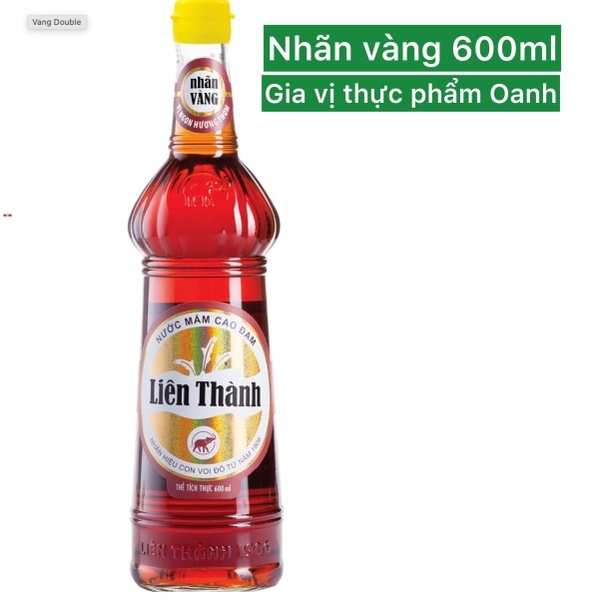 [45% CỐT NHĨ CÁ CƠM] Nước mắm Liên Thành nhãn vàng (chai 600ml) (Thùng 12 chai thuỷ tinh)- 0903170805