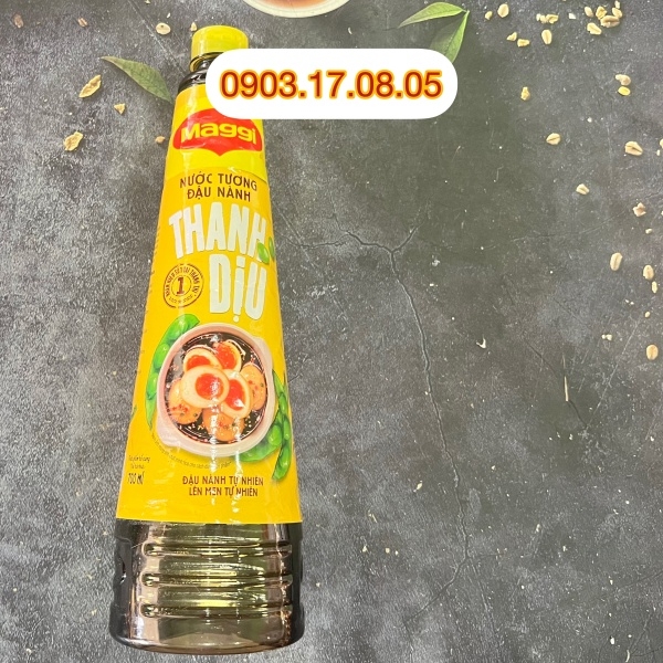 Nước tương Maggi thanh dịu (700ml)-nắp vàng (Thùng 12 chai)- 0903170805