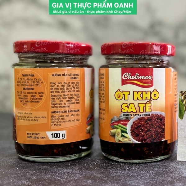 Ớt khô sate hũ thủy tinh 100-Cholimex