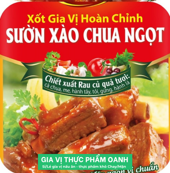 Gia vị hoàn chỉnh SƯỜN XÀO CHUA NGỌT Barona (80gr)