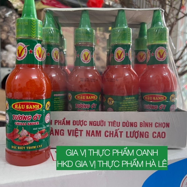 (Lốc 12) CHAY / MẶN Tương ớt phở Hậu Sanh (250gr) - NẮP XANH