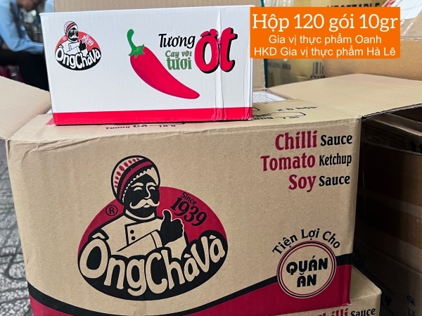 (Hộp 120) Tương ớt gói 10gr Ông Chà Và