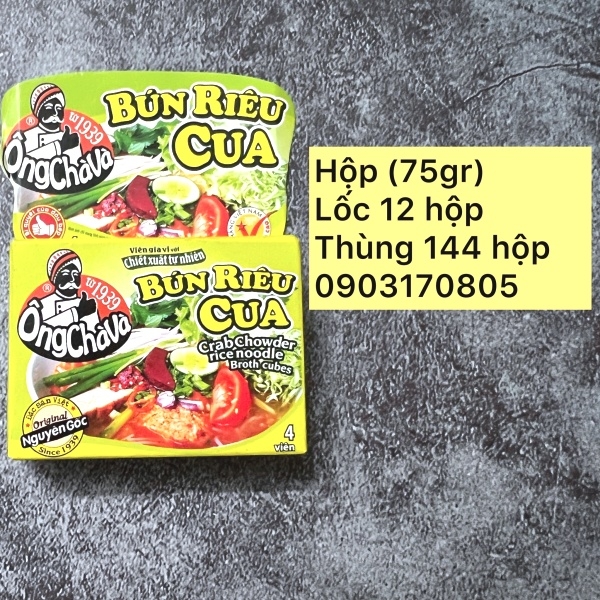 (Thùng 144) Viên gia vị bún riêu 75gr-Ông Chà Và