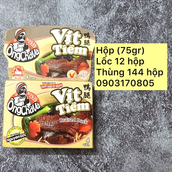 (Lốc 12) Viên gia vị vịt tiềm 75gr-Ông Chà Và