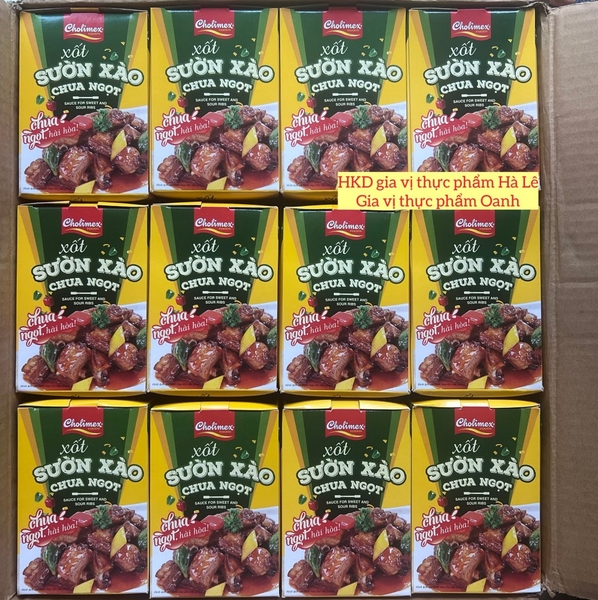 (Hộp 10) Xốt gia vị sườn xào chua ngọt Cholimex (90gr)