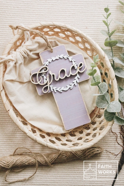 Purple - Thập Tự Vòng Gỗ - Wood wreath