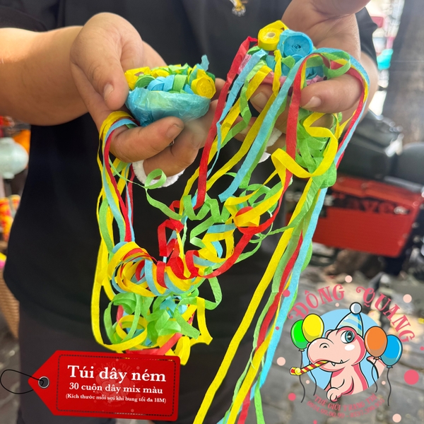 Túi pháo giấy sợi ribbon ném tay