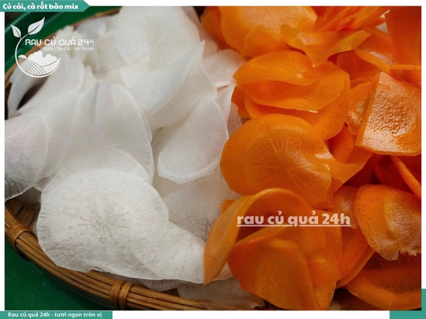 Combo củ cải, cà rốt bào mỏng khoảng 350 - 500g