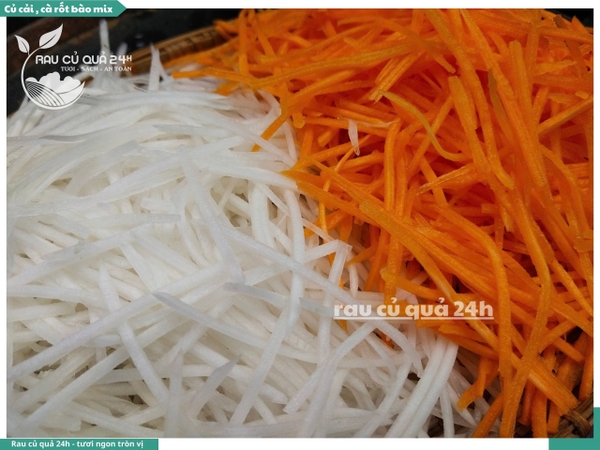 Combo củ cải, cà rốt bào sợi khoảng 400 - 500g