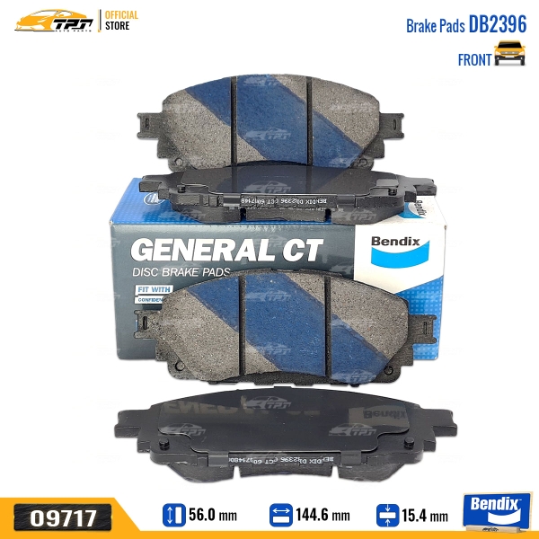 DB2396GCT Bố Thắng - Guốc Phanh TRƯỚC Toyota INNOVA 17- Bendix - USA