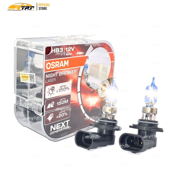 9005-12V Bóng Đèn Cao Cấp 9005 (HB3) 12V 60W Halogen Tăng Sáng 150% OSRAM - Germany - 1 Hộp 2 Mặc định