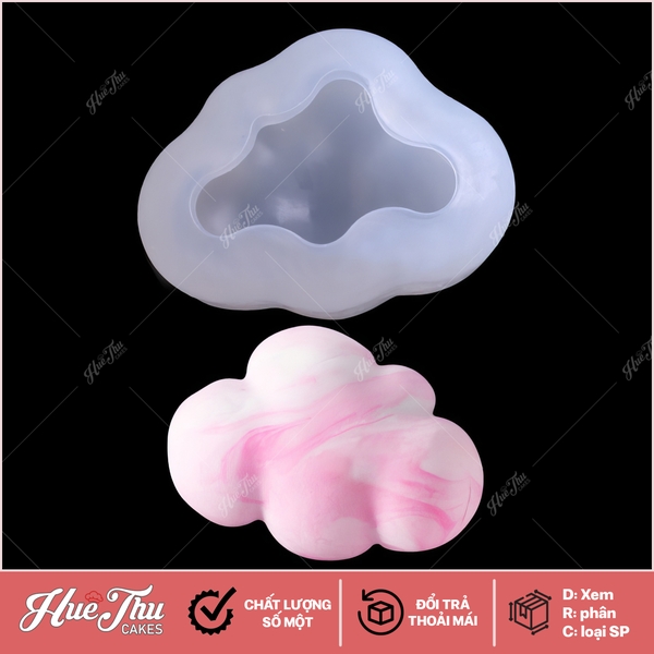 Khuôn silicon Đám Mây làm bánh rau câu 3D 4D nhấn xôi, fondant, socola, nến hanmade