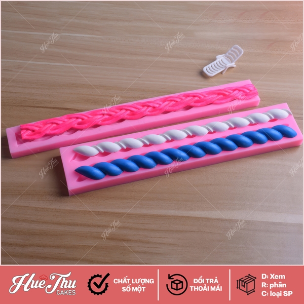 Khuôn silicon Dây Thừng làm bánh rau câu 3D 4D nhấn xôi, fondant, socola, nến hanmade