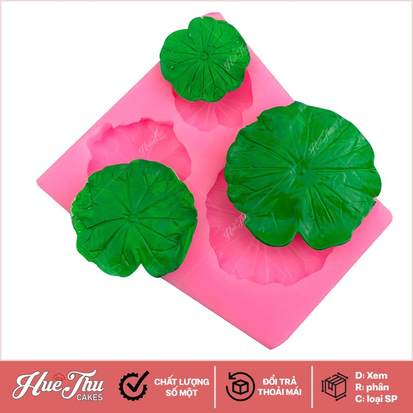Khuôn silicon Lá Sen (3 lá lớn nhỏ) làm bánh rau câu 3D 4D nhấn xôi, fondant, socola, nến hanmade