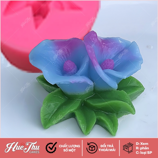 Khuôn silicon Hoa Loa Kèn 2 Bông làm bánh rau câu 3D 4D nhấn xôi, fondant, socola, nến hanmade