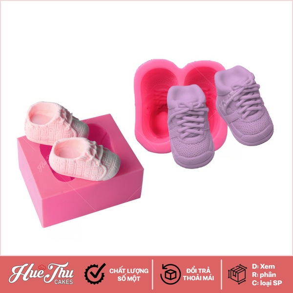 Khuôn silicon Đôi Giày Lớn làm bánh rau câu 3D 4D nhấn xôi, fondant, socola, nến hanmade