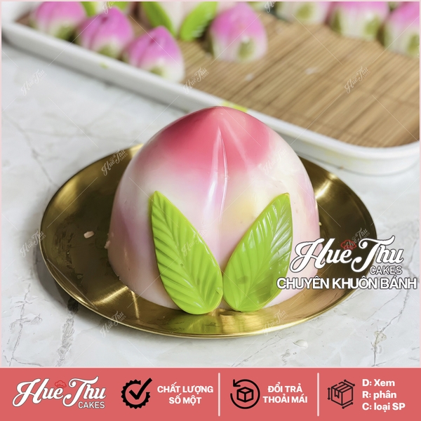 Khuôn Trái Đào (2 trái lớn) làm bánh rau câu 3D 4D nhấn xôi, fondant, socola, nến hanmade