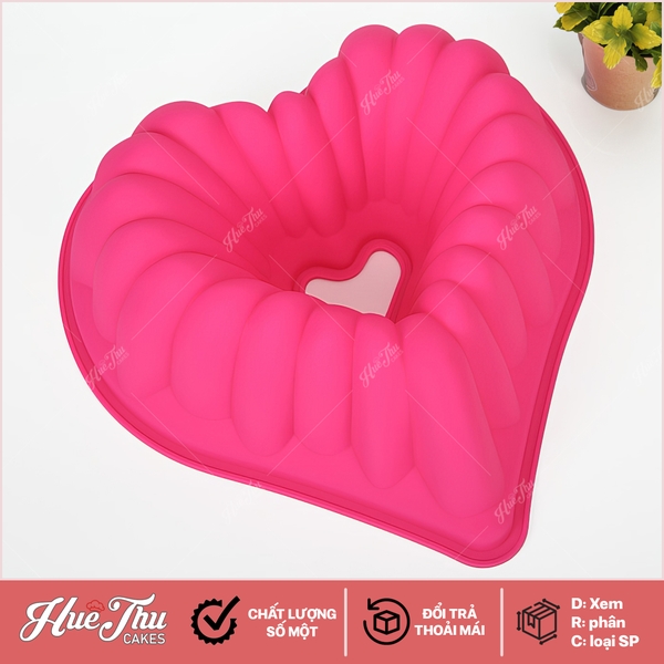 Khuôn silicon hình Trái Tim 22/26.5cm làm bánh rau câu 3D 4D nhấn xôi, fondant, socola, nến hanmade