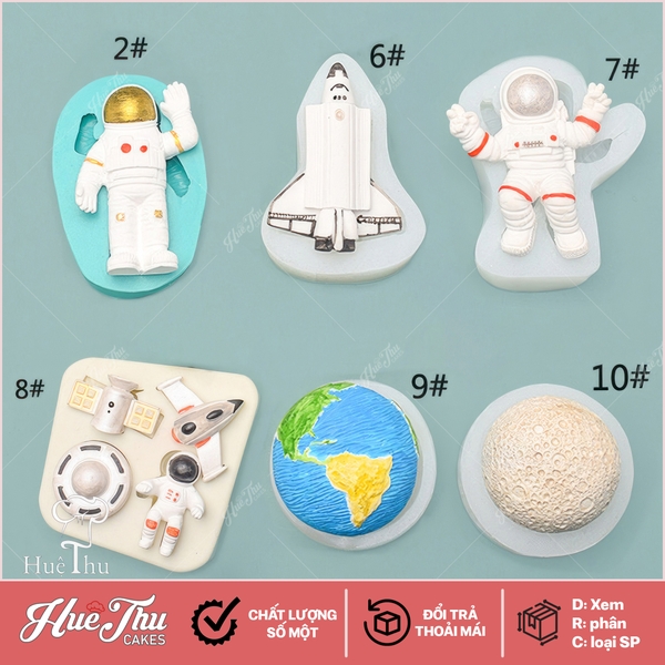 Khuôn silicon Phi Hành Gia làm bánh rau câu 3D 4D nhấn xôi, fondant, socola, nến hanmade
