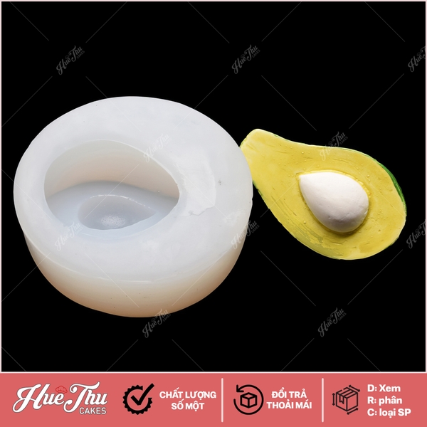 Khuôn silicon Trái Bơ làm bánh rau câu 3D 4D nhấn xôi, fondant, socola, nến hanmade